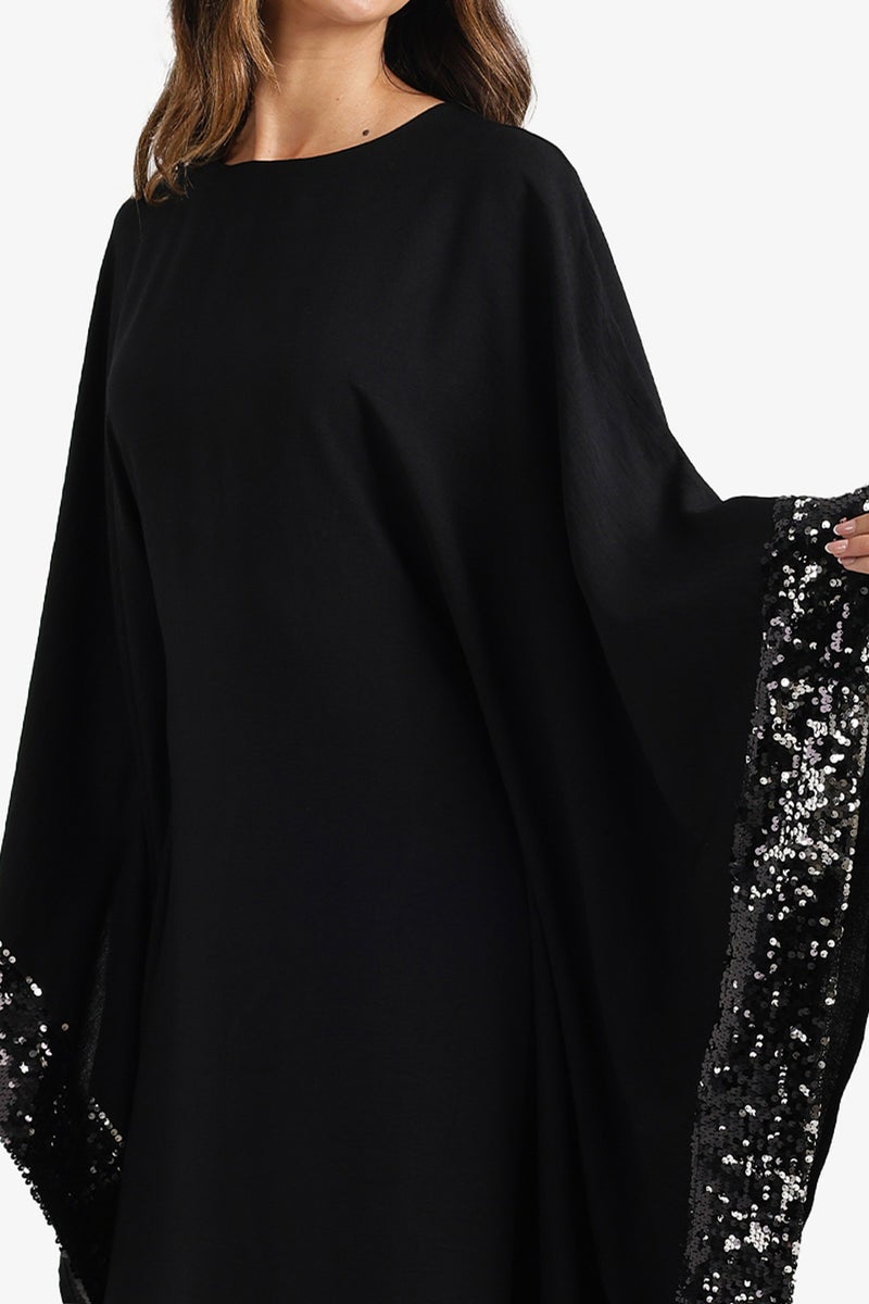 Carina Sequin-Trimmed Abaya - Image 4